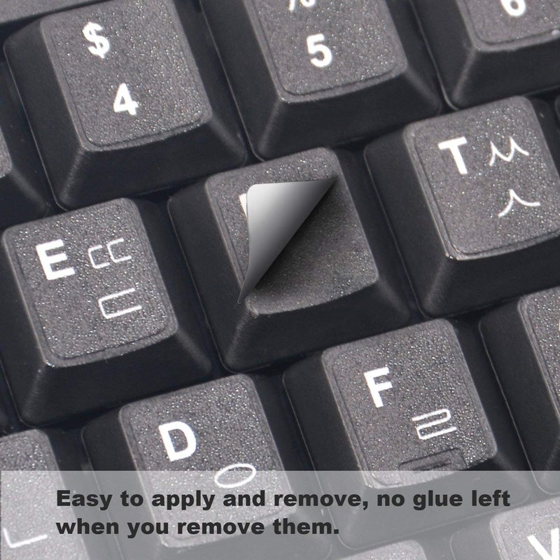 FFORITO Compatibility: Universal Type Keyboard Stickers, Designed for All Kinds of Desktop Keyboards, Laptop Keyboards. - Image 4